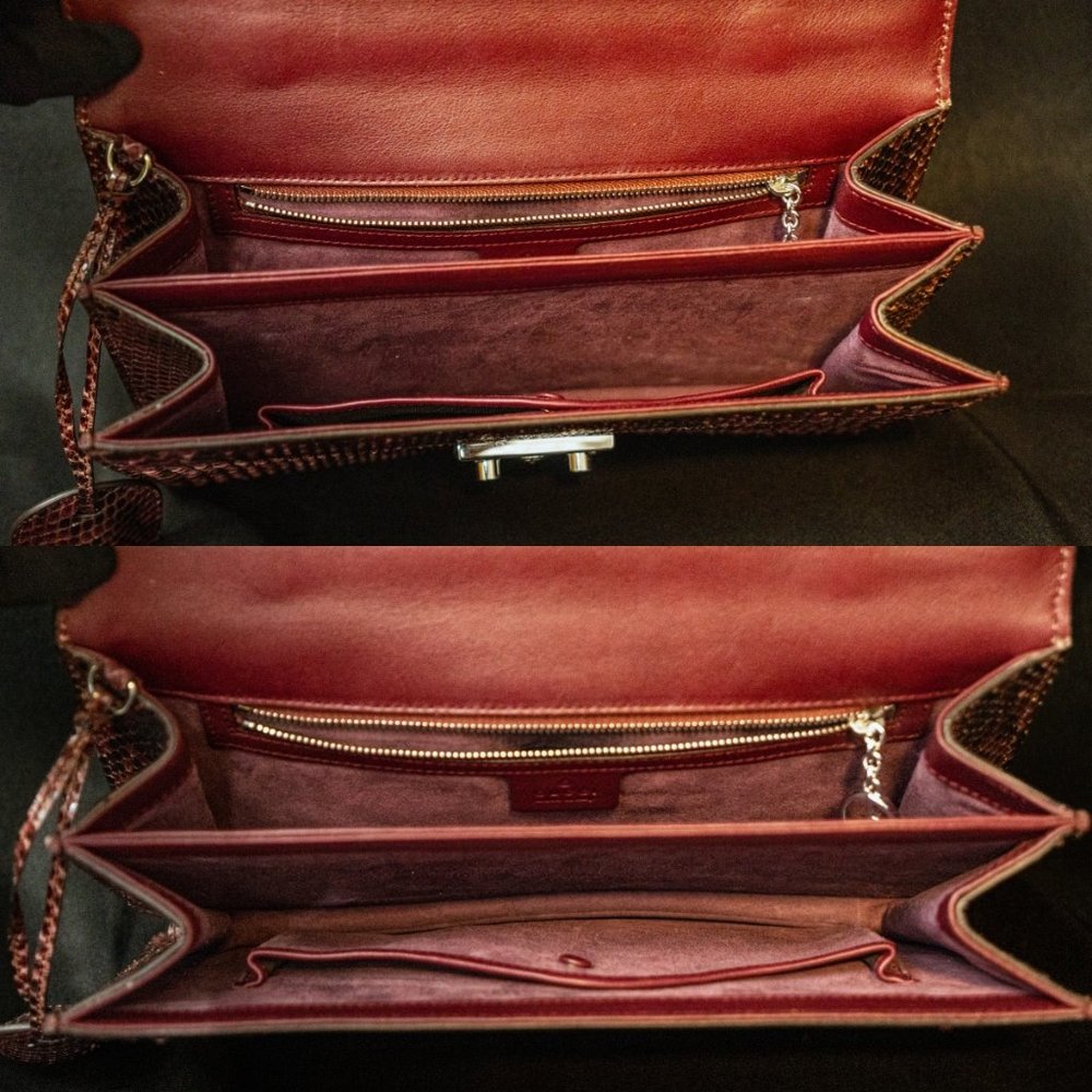 GUCCI Python Lady Lock Mini Briefcase Red Purple - INCREDIBLE - Picture 10 of 13